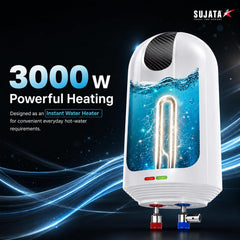 Sujata IWH 45 3 Litre Instant Water Heater | 5 Years Warranty on Inner Tank (White)