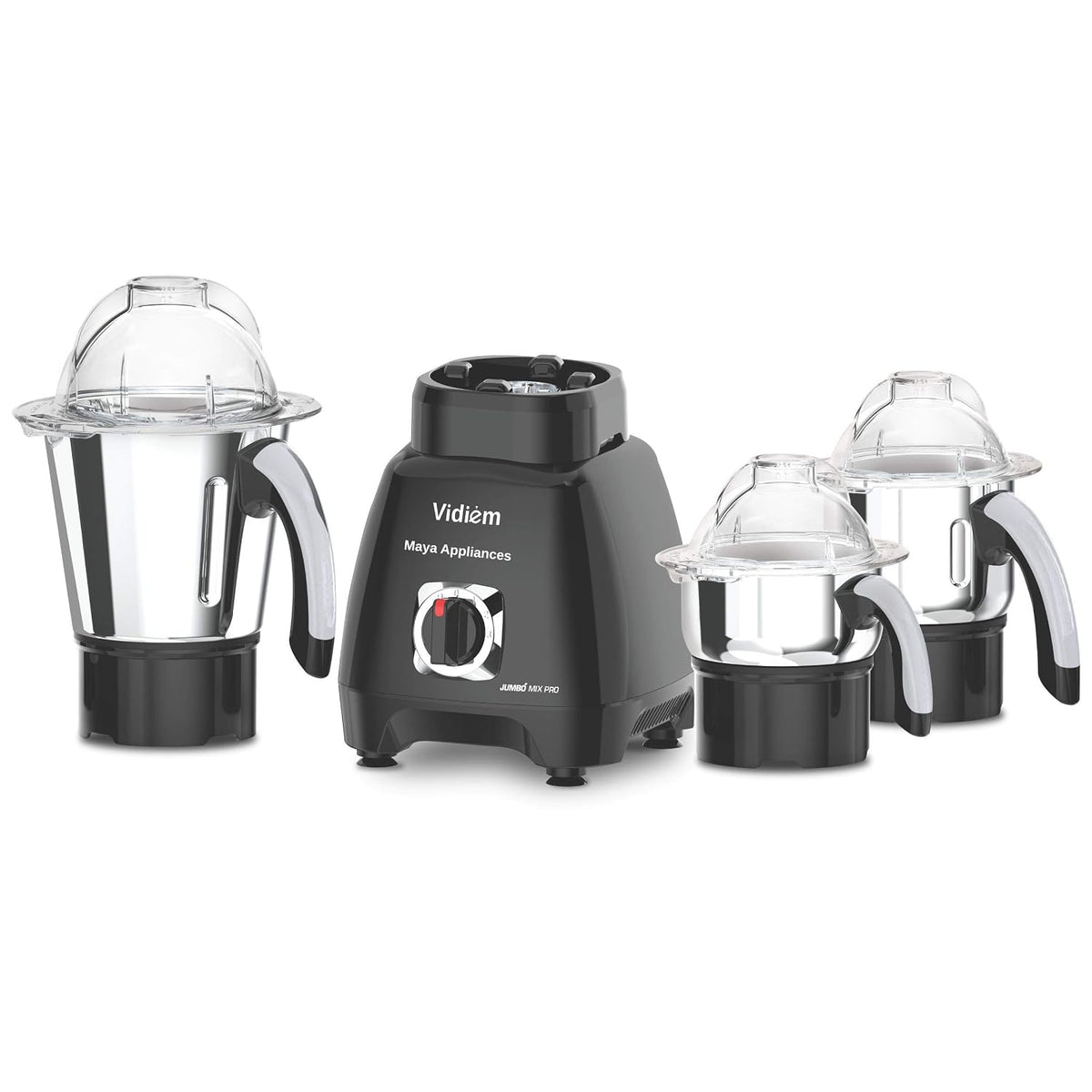 Vidiem Jumbo Mix Pro 1000W Mixer Grinder (Black) | 3 Leakproof Jars | Self-Locking Jars for Wet & Dry Grinding | Double 