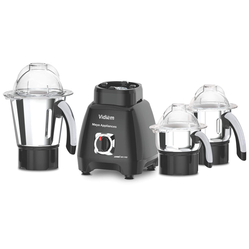 Vidiem Jumbo Mix Pro 1000W Mixer Grinder (Black) | 3 Leakproof Jars | Self-Locking Jars for Wet & Dry Grinding | Double 