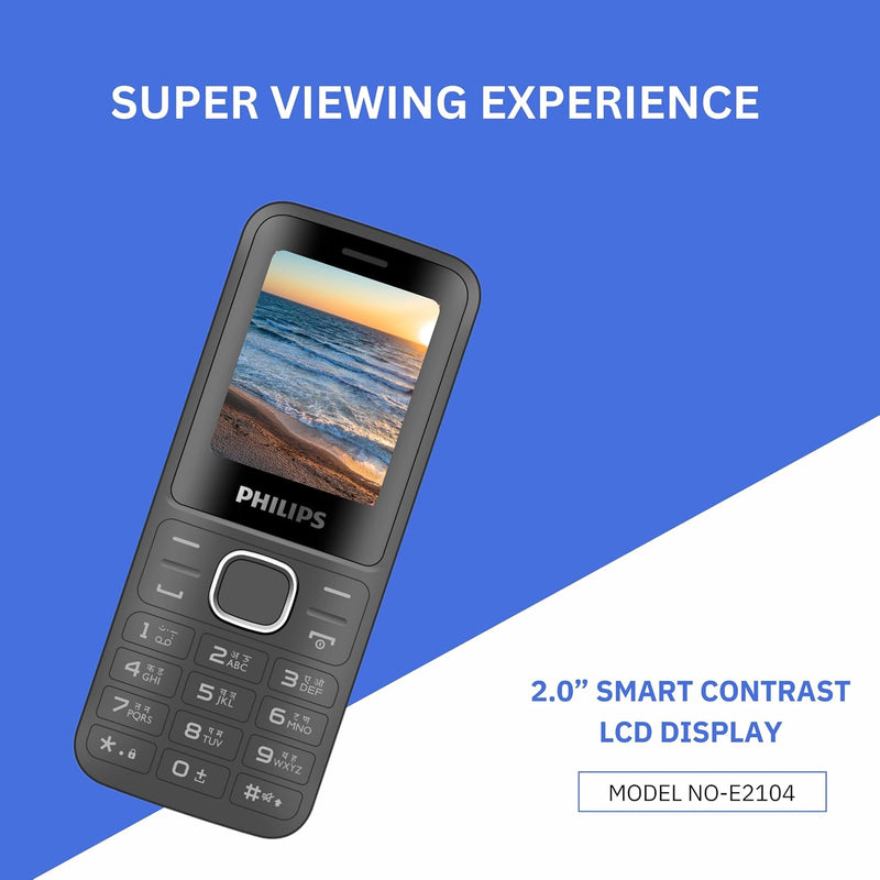 Philips All-New E2104 Dual Sim keypad Phone (with Voice Talker Feature)
