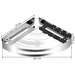 Plantex Stainless Steel Corner/Bathroom Shelf/Kitchen Shelf/Wall Mount (8x8 Inches) - Chrome-3