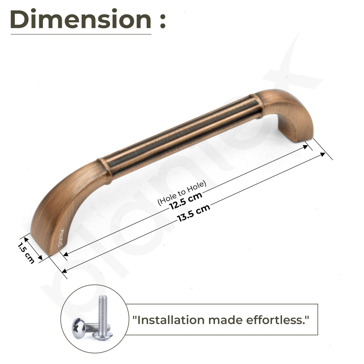 Plantex Cabinet Handle/128mm Handle for Wardrobe/Kitchen Handle/Pull-Push Handle for Home/Office - Pack of 1 (Brass Antique Copper)-2