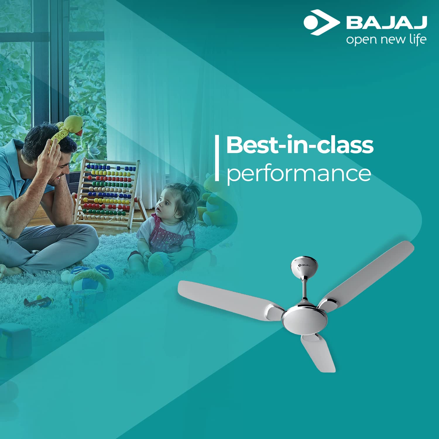 Bajaj Trendy Plus Ceiling Fan 1200 mm, Snowy White