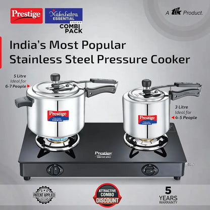 Prestige Nakshatra Essential Svachh Stainless Steel Pressure Cooker Combi Pack 