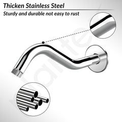 Plantex 11-Inch S-Shaped Shower Arm for Overhead Shower/Stainless Steel Shower Arm Pipe/Wall Mount ShowerArm for Bathroom Fitting with 1⁄2-Inch Thread - Pack of 1 (Chrome)-3