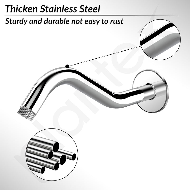 Plantex 11-Inch S-Shaped Shower Arm for Overhead Shower/Stainless Steel Shower Arm Pipe/Wall Mount ShowerArm for Bathroom Fitting with 1⁄2-Inch Thread - Pack of 1 (Chrome)-3