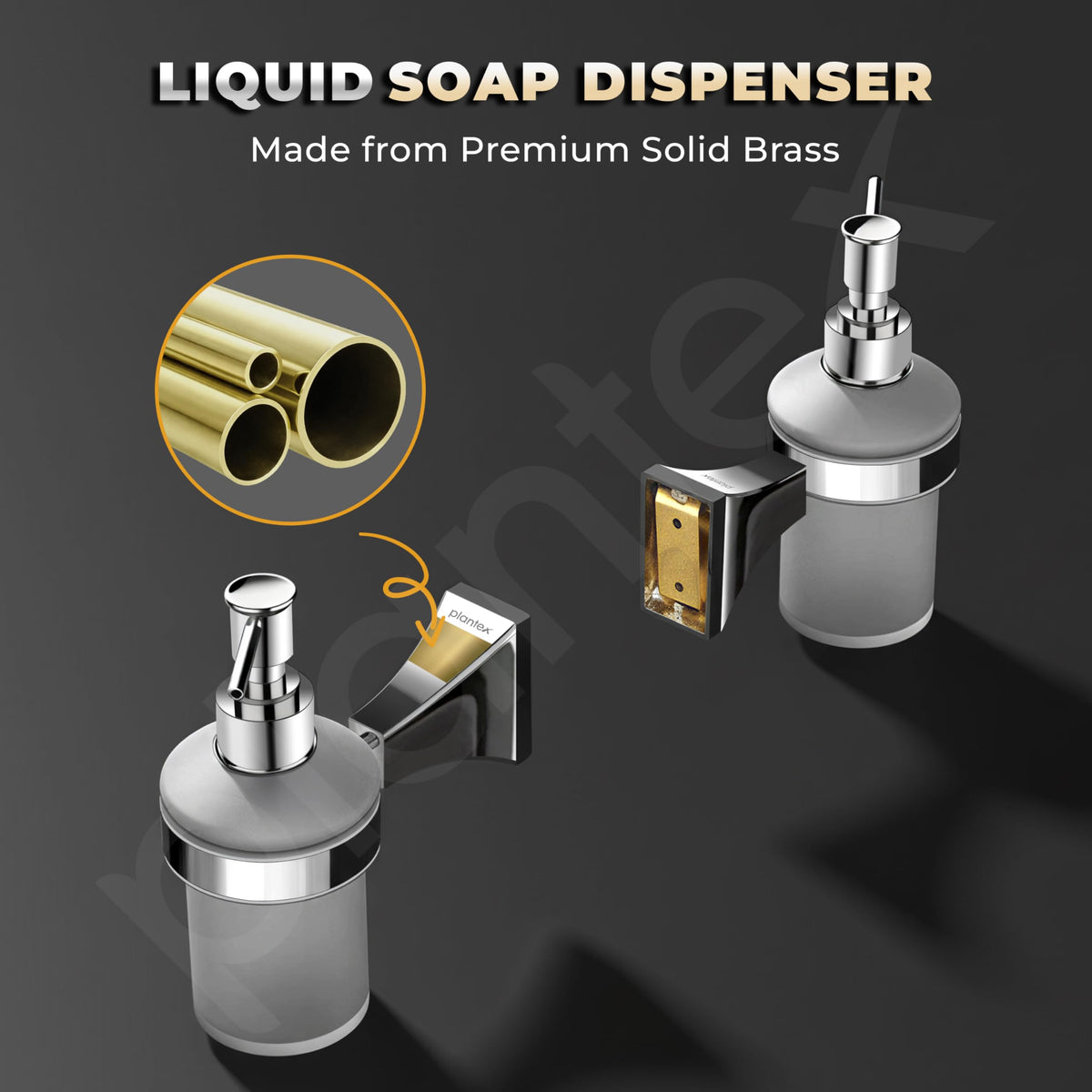 Plantex Liquid Soap Dispenser for Bathroom/Pure Brass Shampoo Dispenser/Handwash Dispenser/Bathroom Accessories - Pack of 1 (APS-DL-07, Chrome)-6