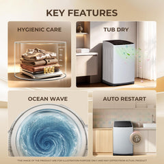 Haier Smart Choice 6 kg 5 Star Oceanus Wave Drum Washing Machine Fully Automatic Top Load (HWM60-AEN, Moonlight Silver)-2