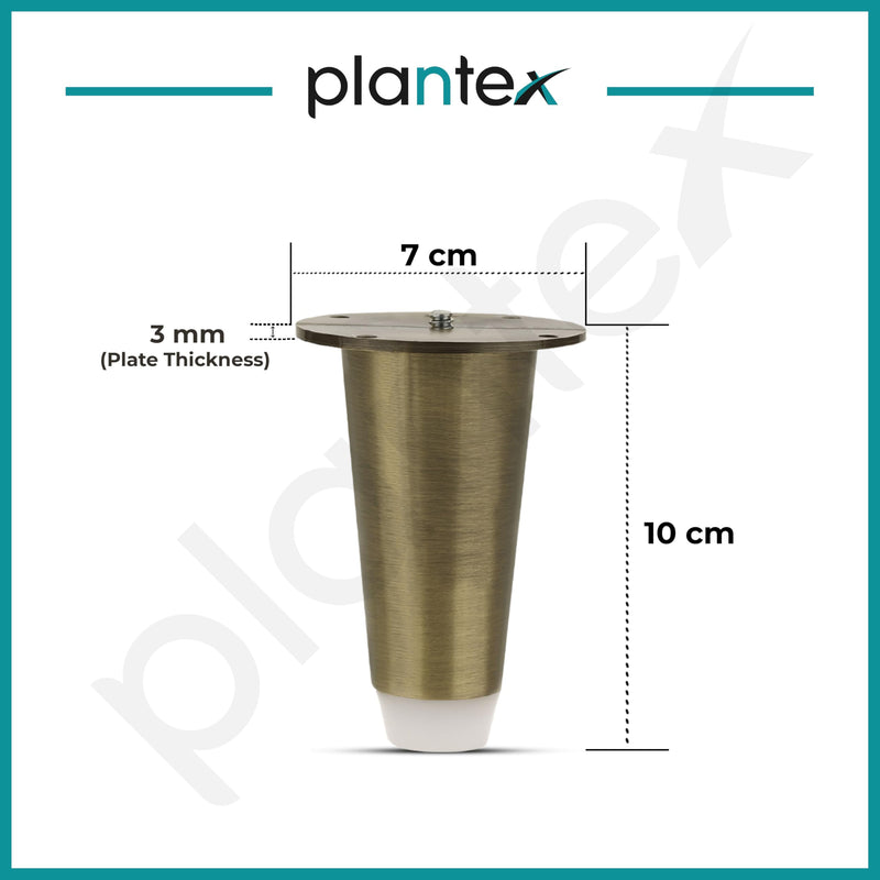 Plantex Heavy Duty Stainless Steel 4 inch Sofa Leg/Bed Furniture Leg Pair for Home/Furniture Sofa Legs for Table/Support Legs/Furniture Leg (Brass Antique) Set of 4 Pcs-3