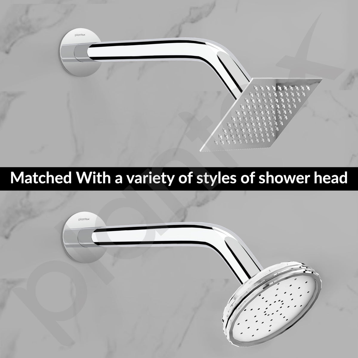 Plantex 11-Inch Round Bend Shower Arm for Overhead Shower/Stainless Steel Shower Pipe/Wall Mount Bathroom Fitting with 1⁄2-Inch Thread - Pack of 1 (Chrome)-5