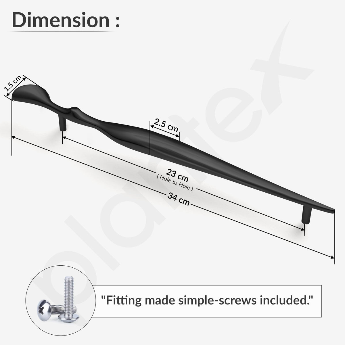 Plantex Cabinet Handle/Kitchen Cabinet Door Handle/Wardrobe/224 mm Cupboard Handle/Door Pull-Push Handle for Home/Office - Pack of 2 (Black) (Model APS-DTC-9136)-3