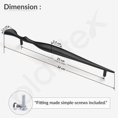 Plantex Cabinet Handle/Kitchen Cabinet Door Handle/Wardrobe/224 mm Cupboard Handle/Door Pull-Push Handle for Home/Office - Pack of 2 (Black) (Model APS-DTC-9136)-3