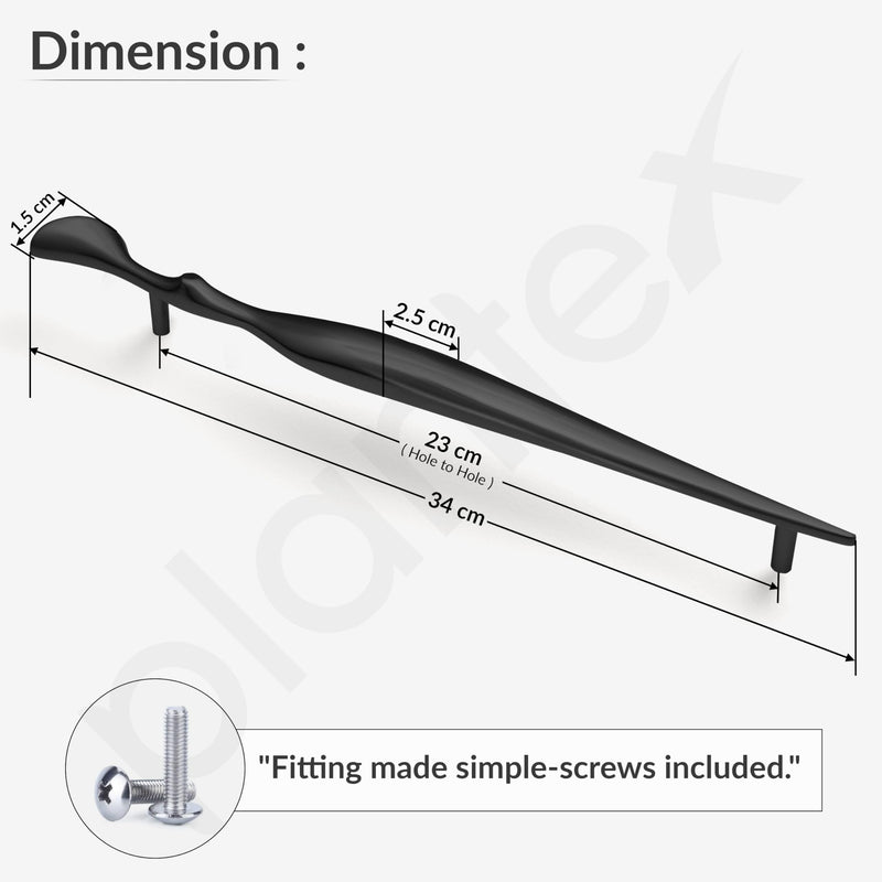 Plantex Cabinet Handle/Kitchen Cabinet Door Handle/Wardrobe/224 mm Cupboard Handle/Door Pull-Push Handle for Home/Office - Pack of 2 (Black) (Model APS-DTC-9136)-3
