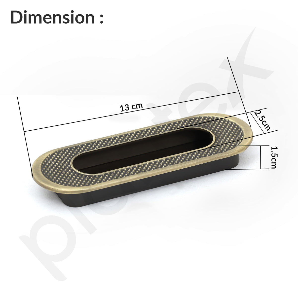 Plantex Sliding Door Handle/Concealed Handle for Sliding Door/96mm Concealed Handle for Wardrobe/Kitchen Cabinet - Pack of 4 (Brass Antique) (Model APS-DTC-3770)-2