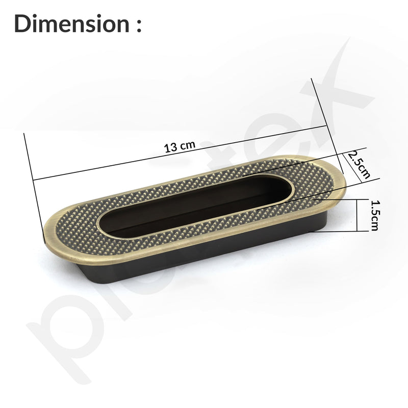 Plantex Sliding Door Handle/Concealed Handle for Sliding Door/96mm Concealed Handle for Wardrobe/Kitchen Cabinet - Pack of 4 (Brass Antique) (Model APS-DTC-3770)-2
