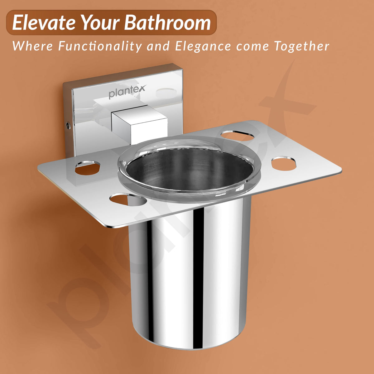 Plantex Stainless Steel Tooth Brush Holder for Bathroom/Tumbler Holder/Bathroom Accessories - Nexa (Chrome)-6