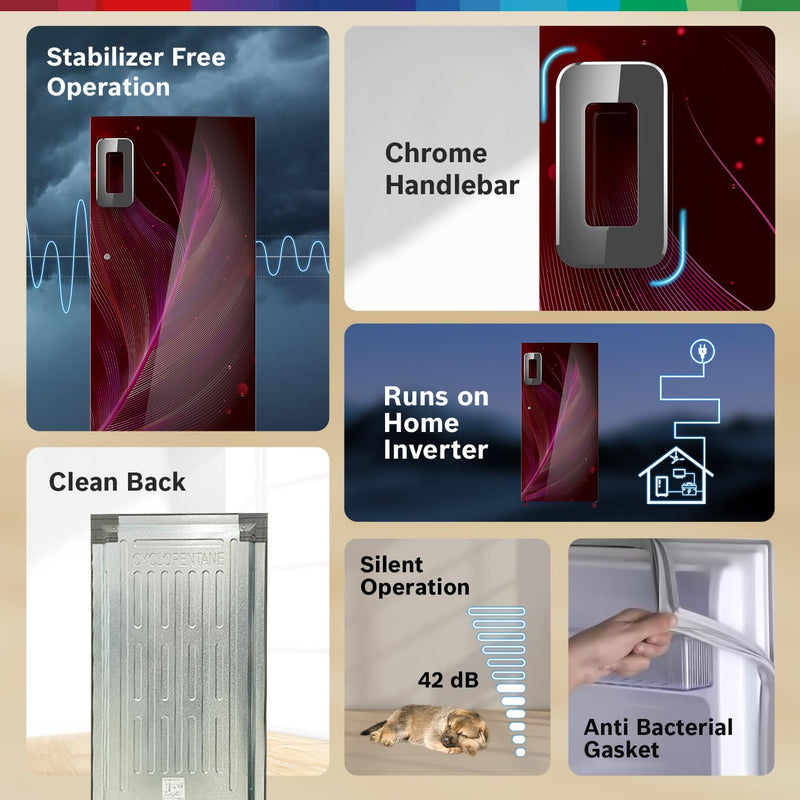 BOSCH 187 L, 3 Star, Single Door Refrigerator with Industry's largest vegetable box* & largest Beverage space (CST18W33NI, Feather Wine) | 18 Hour Cooling Retention, 2.5x Faster Cooling
