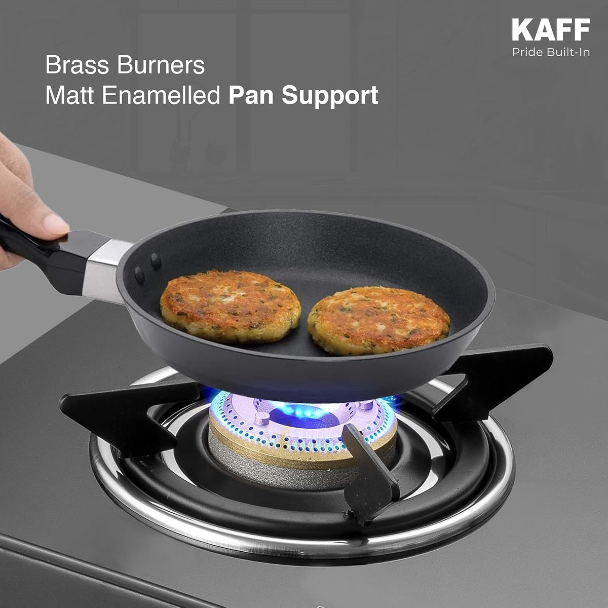 Kaff 4 Burner Gas Stove Top for Kitchen - 69CM Manual Ignition Cookto Modern Glass Stove for Modular Kitchen, ISI Certif