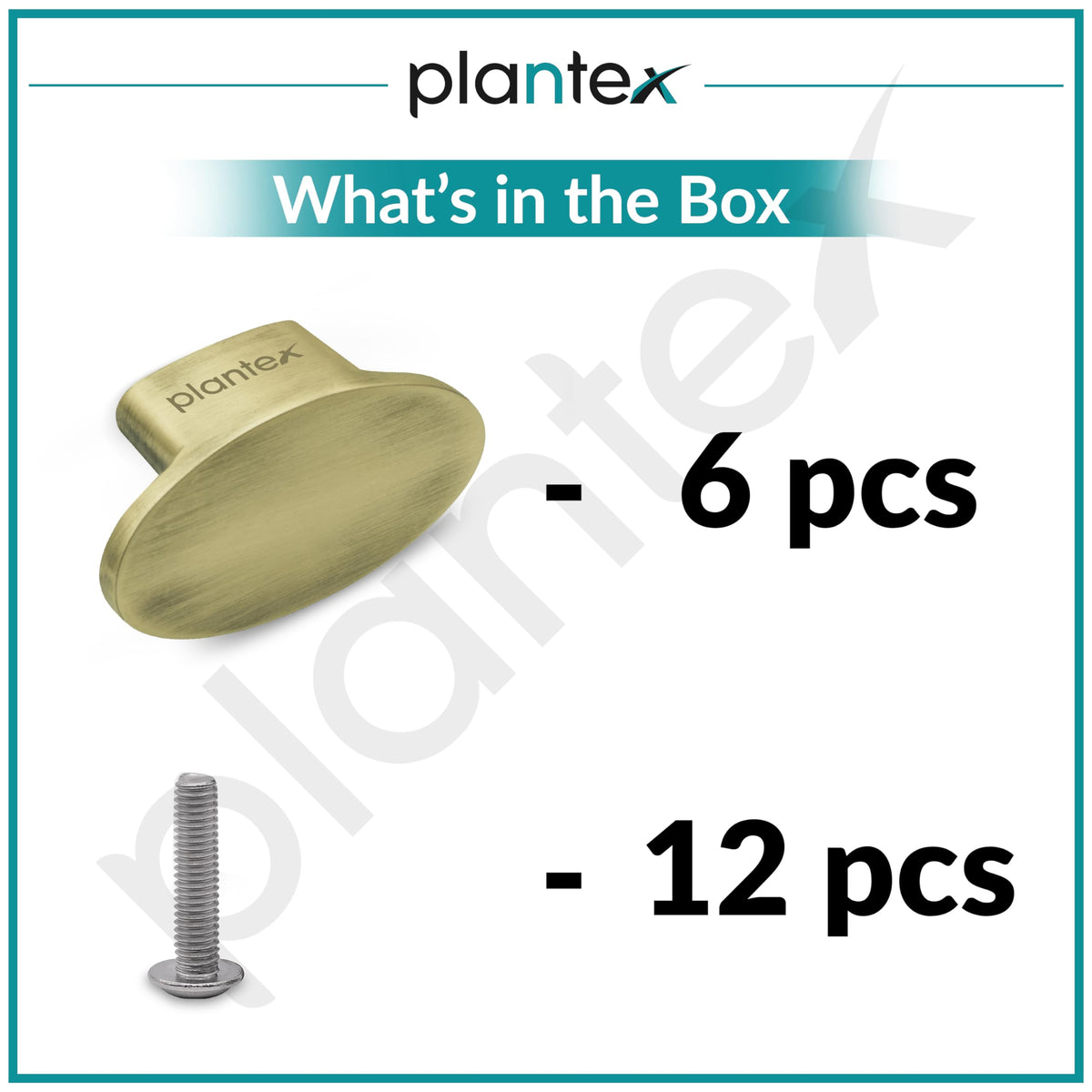 Plantex Knobs for Drawer/Small Drawer Knobs/Knobs for Cabinets/Pull-Push Knobs for Kitchen/Bedroom Drawer - Pack of 6 (Oval, Brass Antique)-6