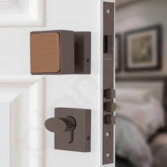 Plantex Heavy Duty Door Lock/Main Door Lock Handle/Handle Set for Home/Office/Door Accessories - (PT-011, Satin Black & Rose Gold)-4