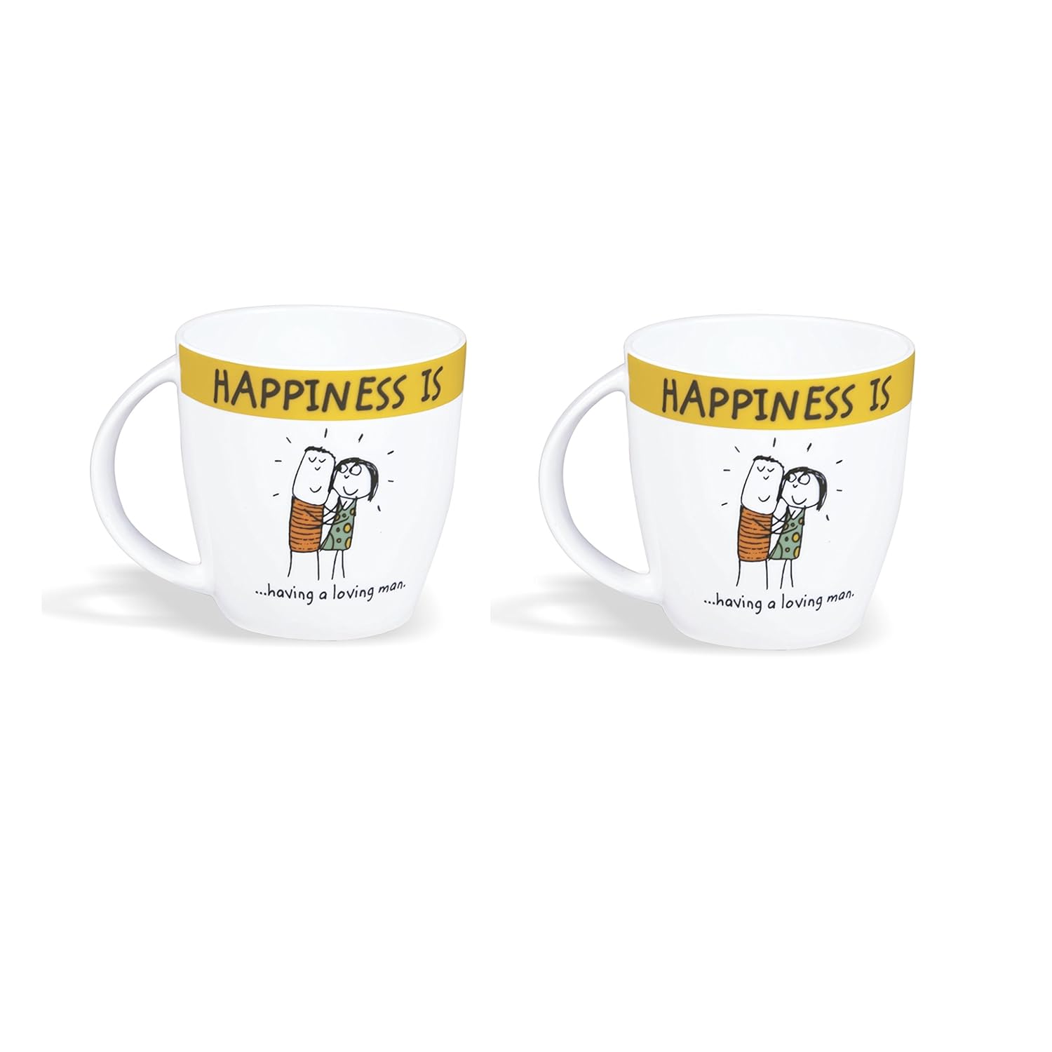 Clay Craft Happiness is - Having a Loving Man Mug Set of 2