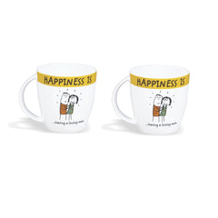 Clay Craft Happiness is - Having a Loving Man Mug Set of 2