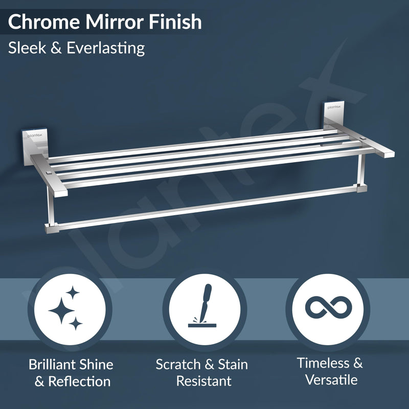 Plantex 304 Grade Stainless Steel 24 inches Long Towel Rack for Bathroom/Towel Rod/Towel Hanger Wall Mounted/Bathroom Accessories - Senso (Chrome)-5