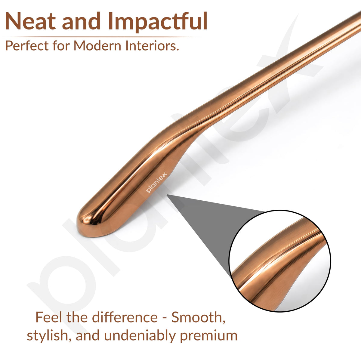 Plantex Cabinet Handle/288mm Handle for Wardrobe/Kitchen Handle/Pull-Push Handle for Home/Office - Pack of 2 (Rose Gold) (Model APS-PH-101)-4