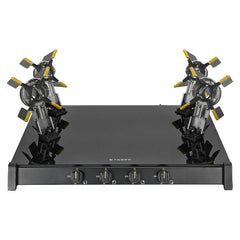 Faber Liftable Burners Freestanding Cooktop | Genius 704 Bk | 70Cm Width | Brass Burners | Manual Ignition | Abs Knobs |