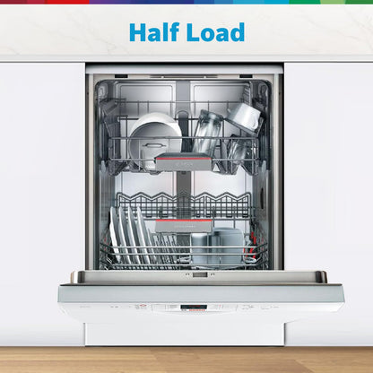 Bosch 13 Place Setting Dishwasher with Intensive Kadhai Program, No Pre-Rinse, 70⁰ Hot water wash, Half Load Option & Extra Cutlery Box - (SMS66GW01I, White, Glass Protection Technology)