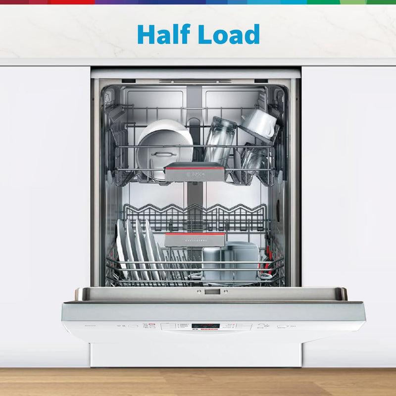 Bosch 13 Place Setting Dishwasher with Intensive Kadhai Program, No Pre-Rinse, 70⁰ Hot water wash, Half Load Option & Extra Cutlery Box - (SMS66GW01I, White, Glass Protection Technology)