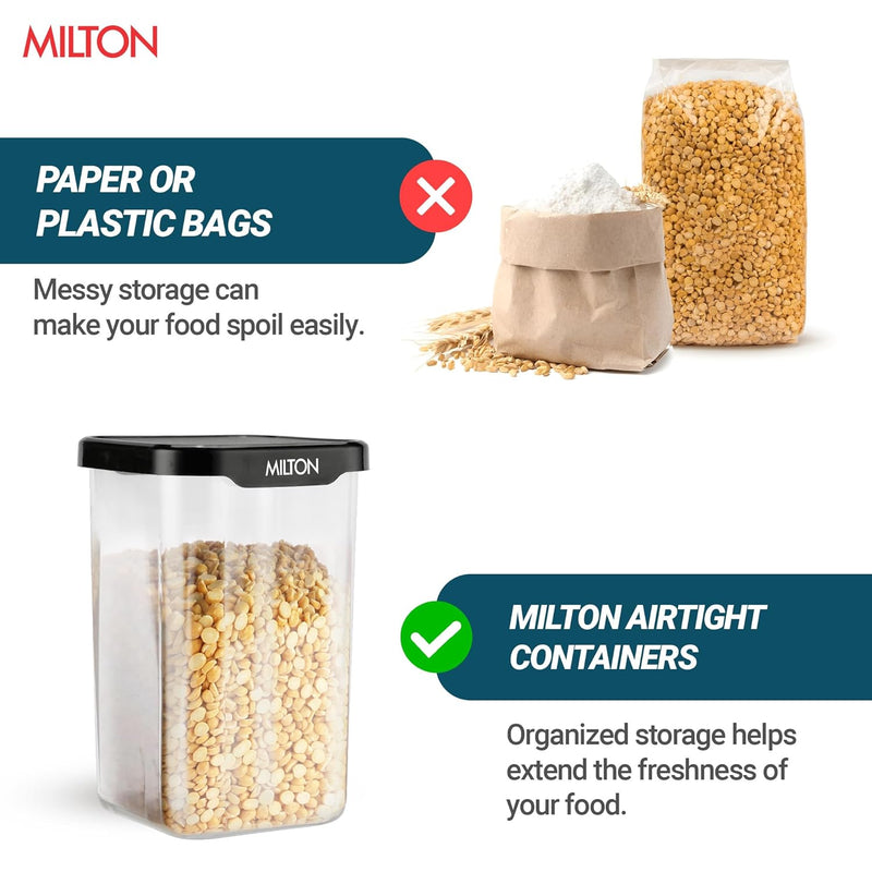 Square Containers for Kitchen Storage - Set of 6 (Milton)