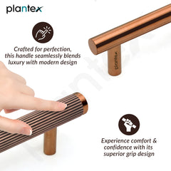 Plantex Stainless Steel & Aluminium Cabinet Handle/600mm Wardrobe Handle for Home/Cupboard Door Pull-Push Handles for Office - Pack of 1 (Rose Gold)-4