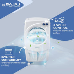 Bajaj PMH 25 DLX 24L Personal Air Cooler for home with DuraMarine Pump (2-Yr Warranty by Bajaj) Anti-Bacterial Hexacool Master, TurboFan Technology, (3SPEEDCONTROL)-4