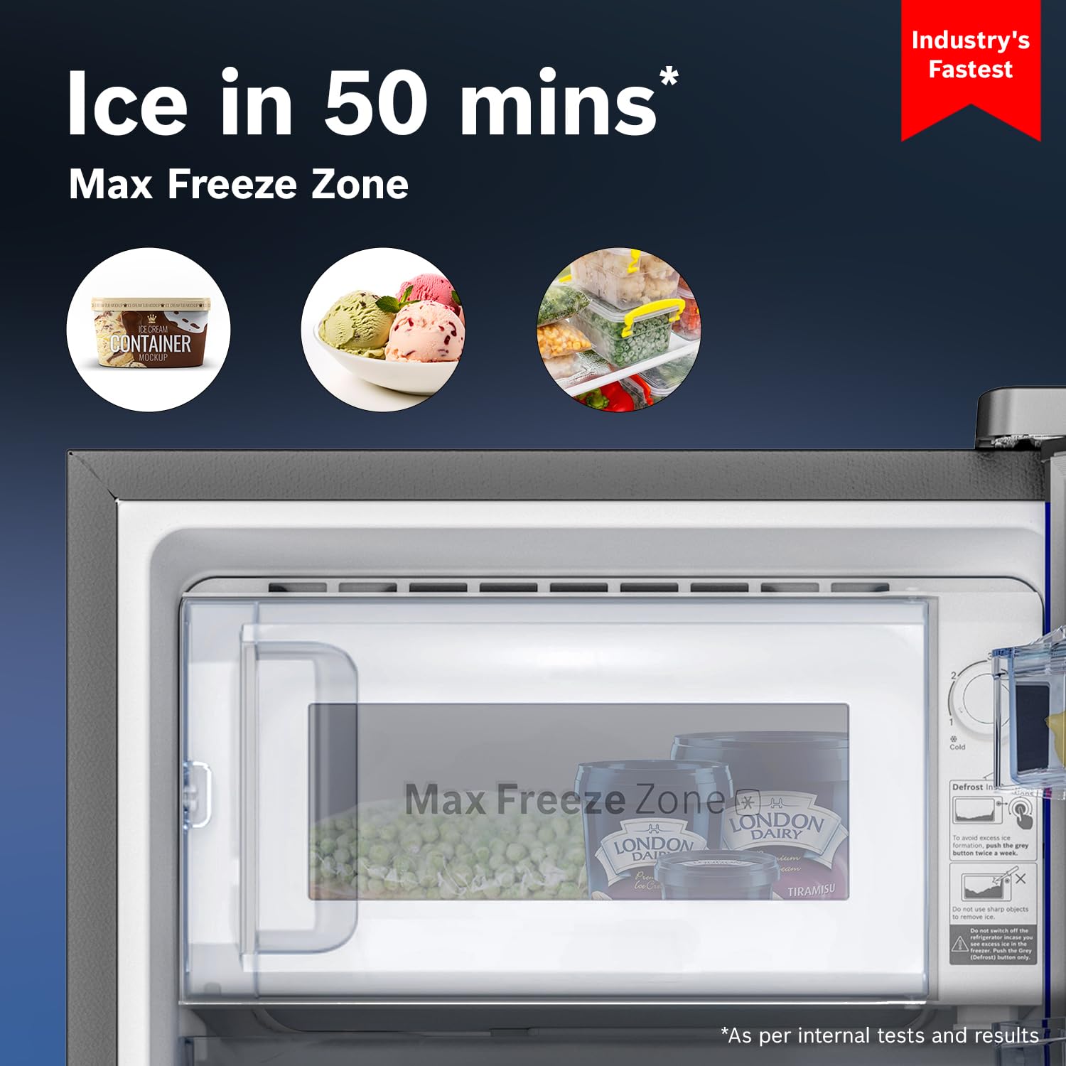 Bosch 187 L, 4 Star, Single Door Refrigerator with Industry's largest vegetable box* & Beverage space (CST18S24NI, Fine steel) 18 Hr Cooling Retention, 2.5x Faster Cooling, Smart inverter compressor