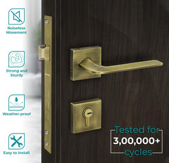Plantex Premium Door Lock with 3 Years of Warranty/Main Door Lock for Home/Mortise Lock Set(7105 - Brass Antique)-2