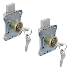 Plantex Drawer Lock/20mm Brass Lock for Cupboard/Multipurpose Cupboard Lock with Key for Home/Office - Pack of 2 (Brass Antique)-1