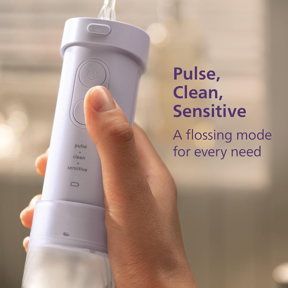 Philips Sonicare Compact Flosser 1000, Portable Water Flosser with 3 Flossing Modes (HX3333/23)