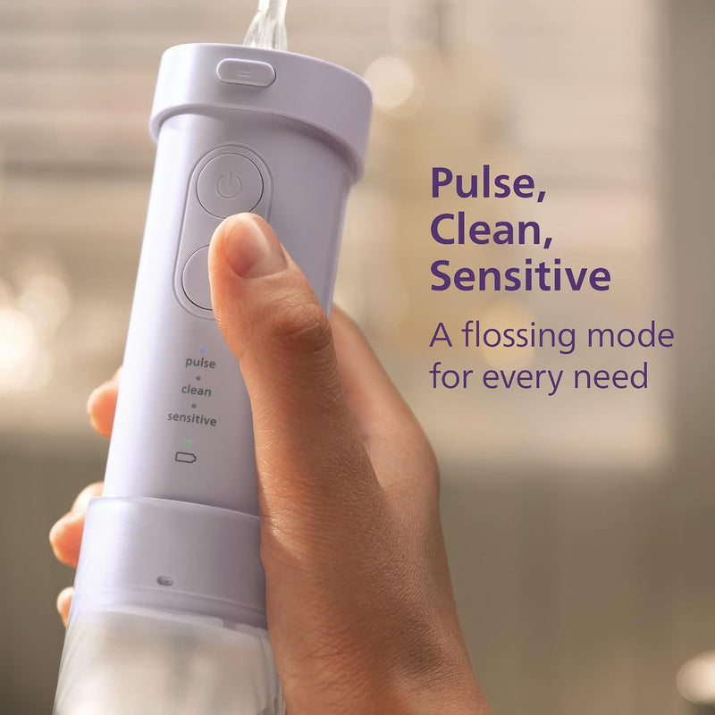 Philips Sonicare Compact Flosser 1000, Portable Water Flosser with 3 Flossing Modes (HX3333/23)