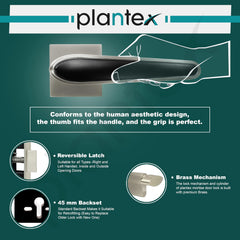 Plantex Main Door Lock/Mortise Lock for Doors - Robust Door Handle for Home with Brass Locks Body & Cylinder (PT-014, Satin & Black)-6