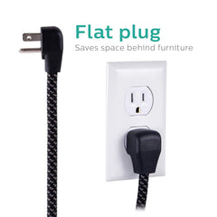Philips SPC3064BD/37 6-Outlet Power Strip, Designer Braided Power Cord, Flat Plug Extension Cord