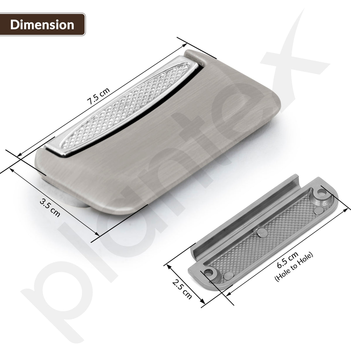Plantex Drawer Kadi/3 Inch Chest Handle for Drawer/Rectangular Cabinet Kadi/Pull-Push Kadi for Home/Office Drawer - Pack of 6 (DTK-295, Satin White & Chrome)-2