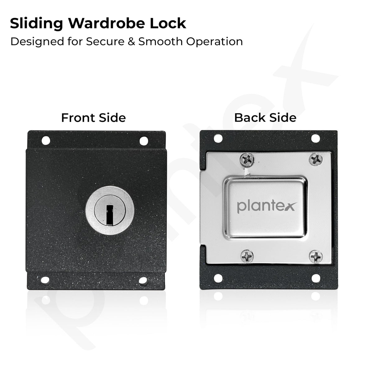 Plantex Sliding Door Lock for Wardrobe/GI Steel Drawer Lock/Suitable for 20mm Sliding Door - Pack of 1 (SL-01, Z-Black)-5