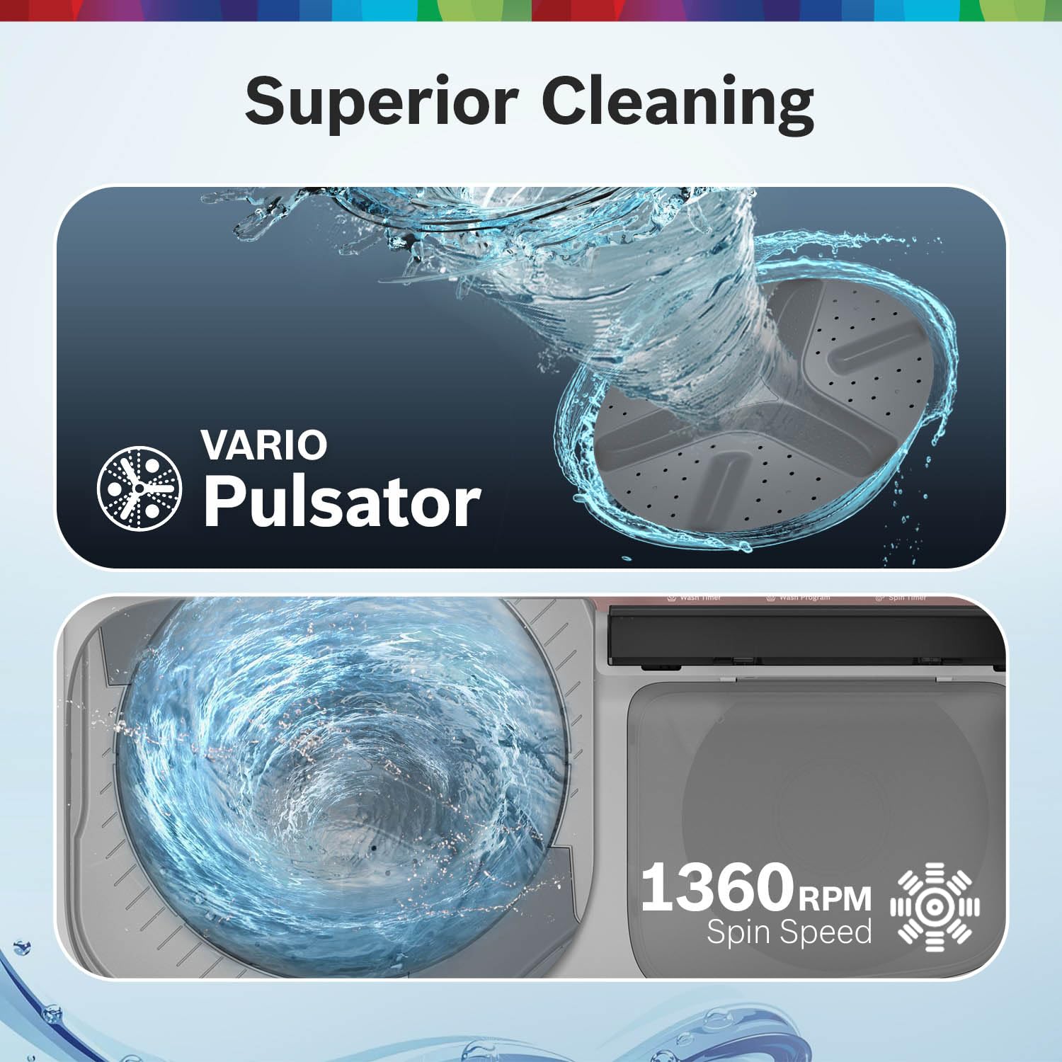 Bosch 9 kg 5 Star Semi-Automatic Top Loading Washing Machine (2025 Model, WJP904C0IN, 3 Wash Programs, Anti-Rust Body, 1300 RPM Spin Speed, Wine, 5 Years Comprehensive Warranty)