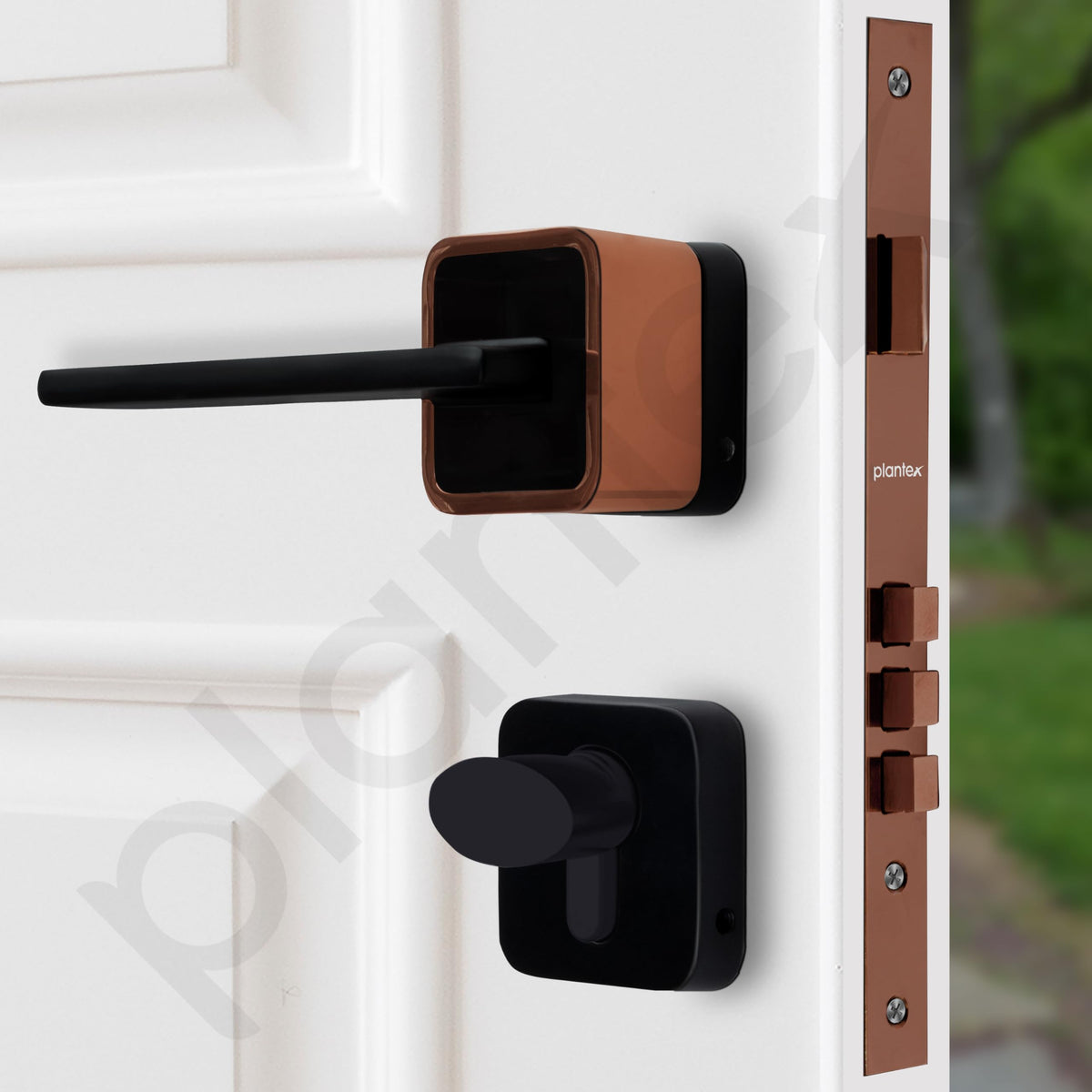 Plantex Door Lock for Home/Main Door Lock Set with 3 Computerized Key/Mortise Locks for Door with Brass Lockbody & Cylinder (SM036, Rose Gold & Black)-4