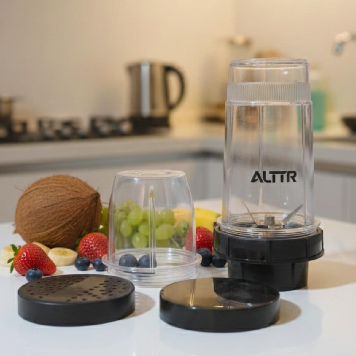 Nutri Mixer Jar Set (380 ml & 600 ml) with 4-Blade Assembly | BPA-Free Jars for Smoothies, Chutney, Dry Grinding & Juicing | Includes Storage Lids (compatible with maharaja whiteline smart)