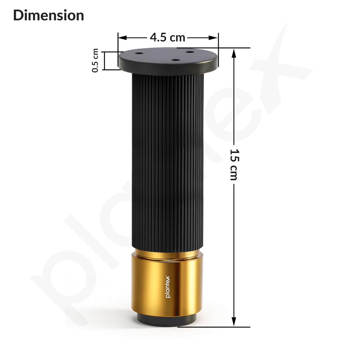 Plantex 6 Inch Sofa Leg for Bed Furniture/Aluminium Sofa Leg for Table/Support Legs/Furniture Leg - Pair of 2 (4 Piece) (DTS-77, Black & Gold)-3