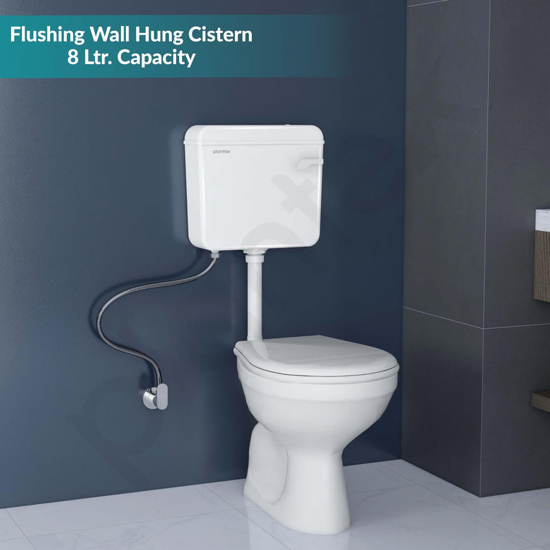 Plantex Flush Tank for Toilet with 8 Ltr Water Capacity/Flushing Cistern for Bathroom/Polypropylene Toilet Flush Tank - Pack of 1 (White)-2