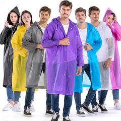 Allextreme EVA Waterproof Unisex Rain Coat Hooded Full Sleeves Outdoor Men, Women, Boys & Girls Rainwear Poncho Raincoat for Camping, Hiking & Travelling (Universal Size,1 Pc Random)