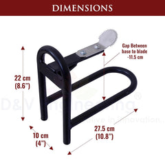 D&V Engineering Metal Tabletop Coconut Scraper/Grater | Sturdy Design | Easy to Use | Sharp 2 mm Stainless Steel Blade | Strong & Stable Construction for Home Kitchen Use (Black)